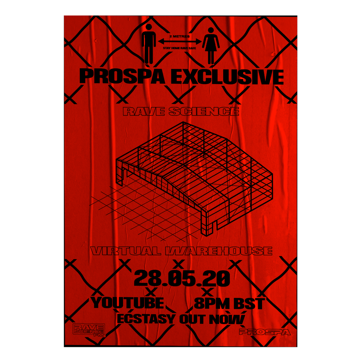 Virtual Warehouse Poster - Red - Rave Science